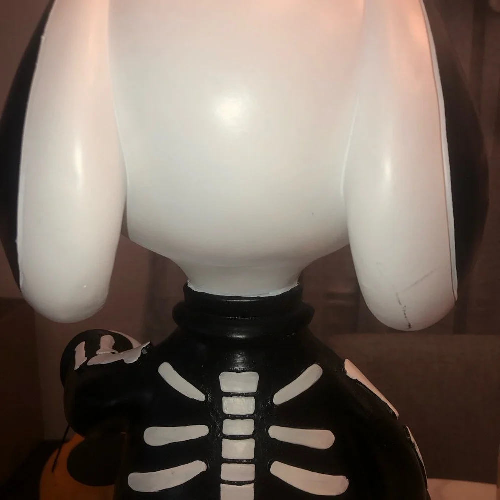 🎃 SNOOPY in a Skeleton Costume with Pumpkin Trick-or-Treat Pail
